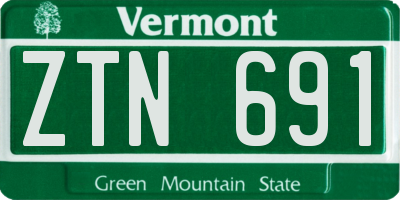 VT license plate ZTN691