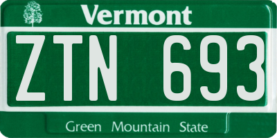 VT license plate ZTN693