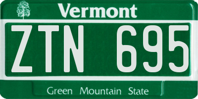 VT license plate ZTN695