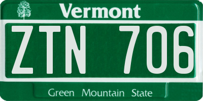 VT license plate ZTN706