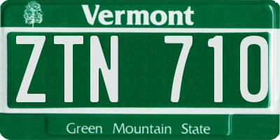 VT license plate ZTN710