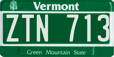 VT license plate ZTN713