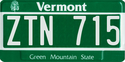 VT license plate ZTN715