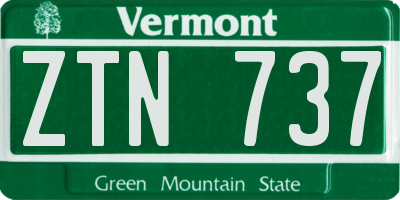 VT license plate ZTN737