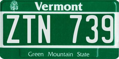 VT license plate ZTN739
