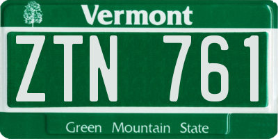 VT license plate ZTN761