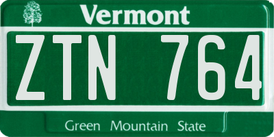 VT license plate ZTN764