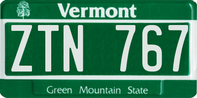 VT license plate ZTN767
