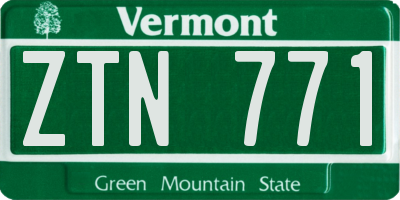VT license plate ZTN771