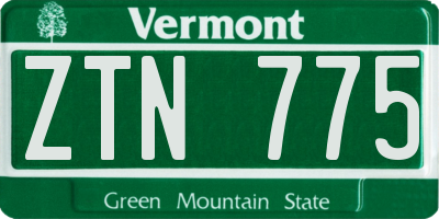 VT license plate ZTN775