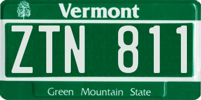 VT license plate ZTN811
