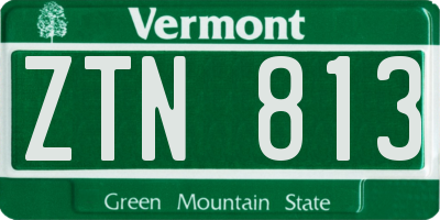 VT license plate ZTN813