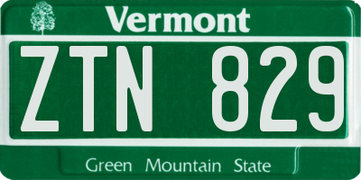 VT license plate ZTN829