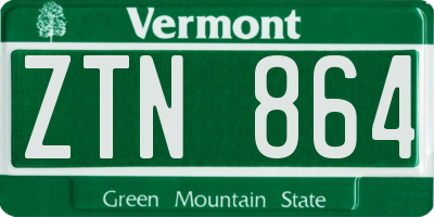 VT license plate ZTN864