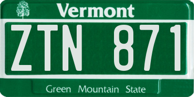 VT license plate ZTN871