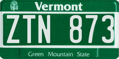 VT license plate ZTN873