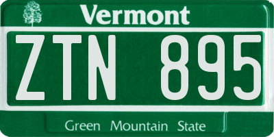 VT license plate ZTN895
