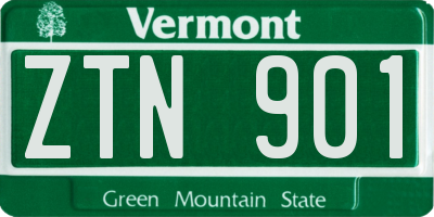VT license plate ZTN901