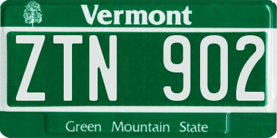 VT license plate ZTN902