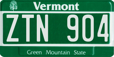 VT license plate ZTN904