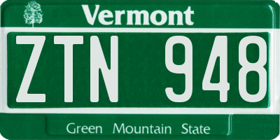 VT license plate ZTN948