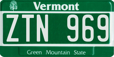 VT license plate ZTN969