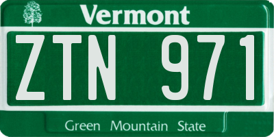 VT license plate ZTN971