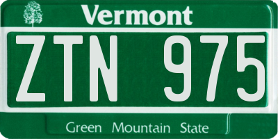 VT license plate ZTN975