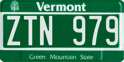 VT license plate ZTN979