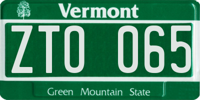 VT license plate ZTO065