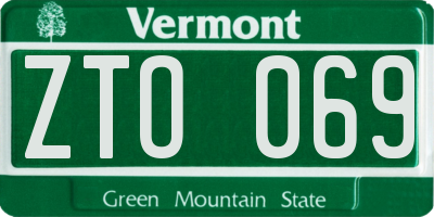 VT license plate ZTO069