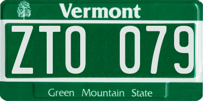 VT license plate ZTO079