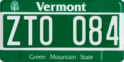 VT license plate ZTO084