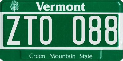 VT license plate ZTO088