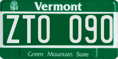 VT license plate ZTO090
