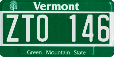 VT license plate ZTO146