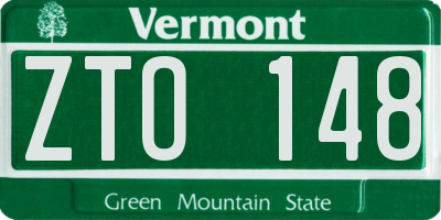 VT license plate ZTO148
