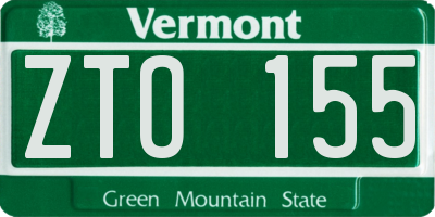 VT license plate ZTO155