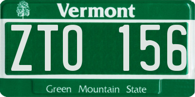 VT license plate ZTO156