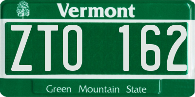 VT license plate ZTO162