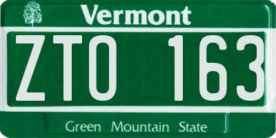 VT license plate ZTO163