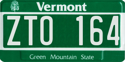 VT license plate ZTO164