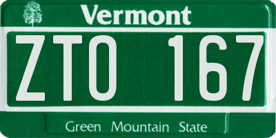 VT license plate ZTO167