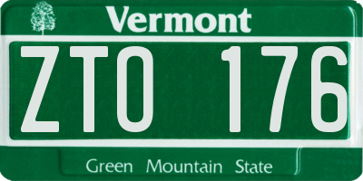 VT license plate ZTO176