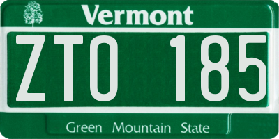 VT license plate ZTO185