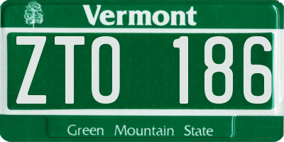 VT license plate ZTO186