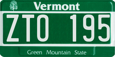 VT license plate ZTO195