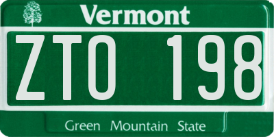 VT license plate ZTO198