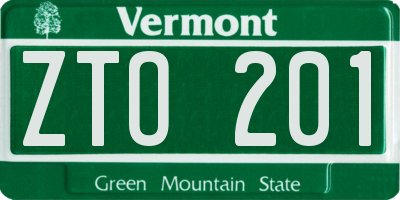 VT license plate ZTO201