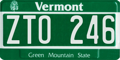 VT license plate ZTO246
